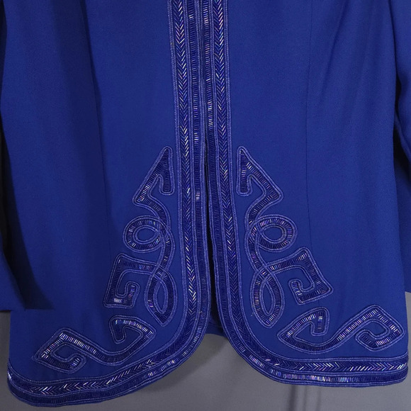 Vintage Fashion Kay Jacket Beaded Size 12 80s Glam Art Deco Inspired Boho Luxe - Picture 3 of 8